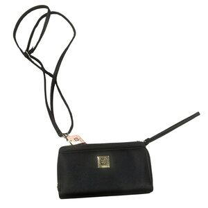 Stone Mountain Safiano Leather Phone Case Crossbody Bag | Black | NWT
